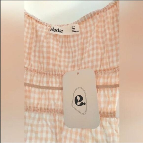 🥑2/$100🥑NWT Anthropologie Cotton Square-neck Gingham Milkmaid Top Puff Sleeve - Picture 8 of 16